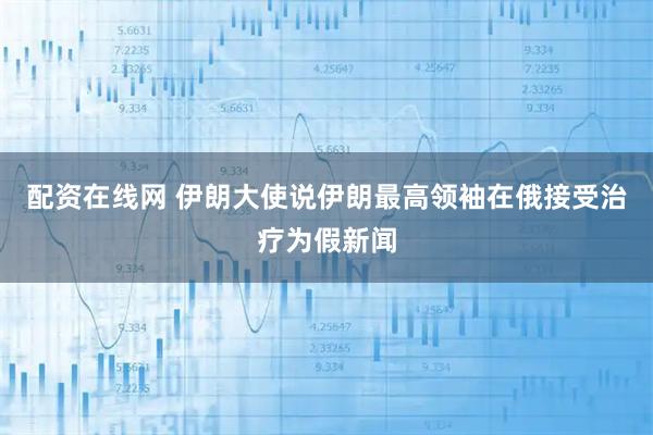 配资在线网 伊朗大使说伊朗最高领袖在俄接受治疗为假新闻